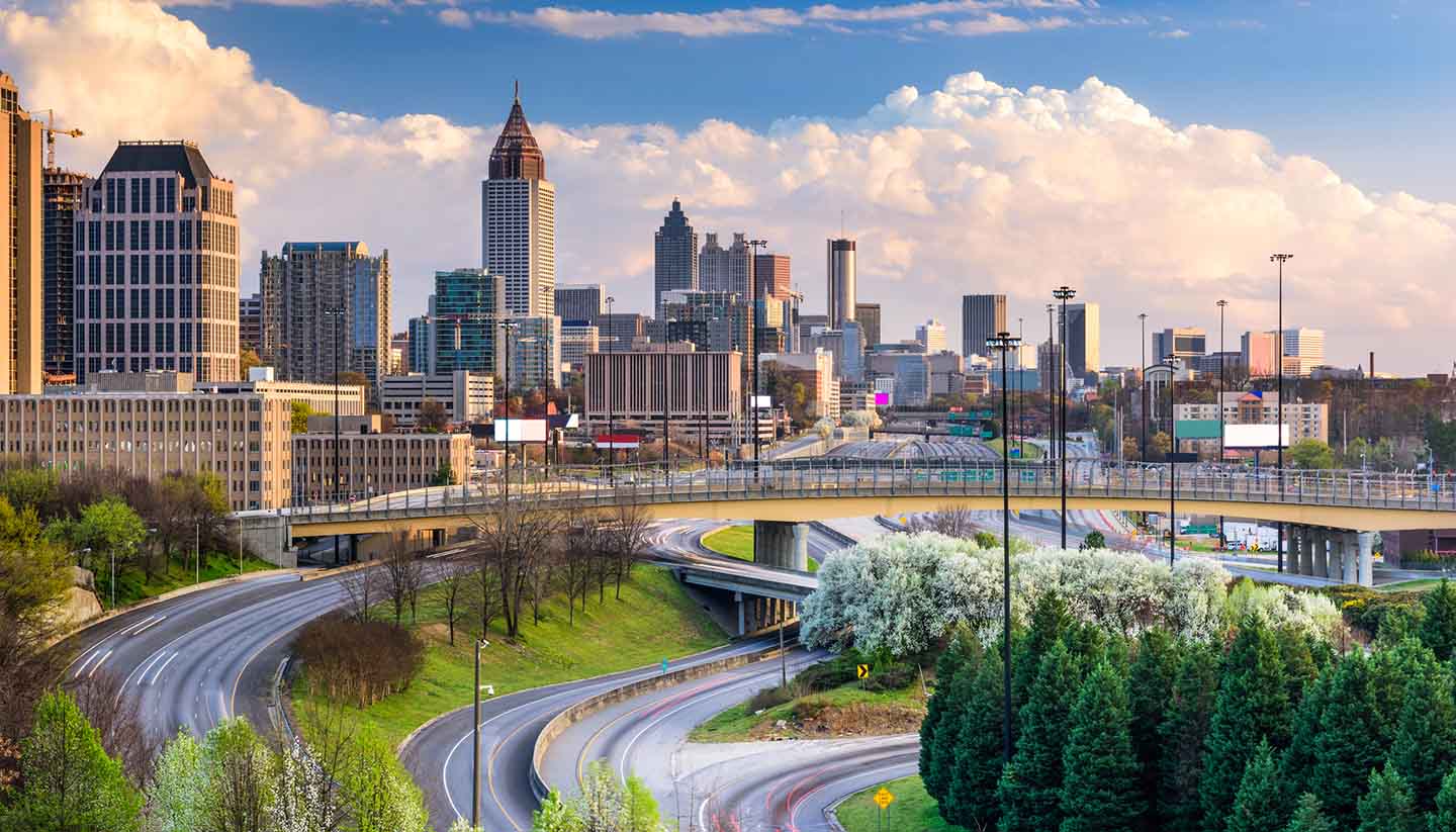 An aerial image of the state where our Georgia security company operates