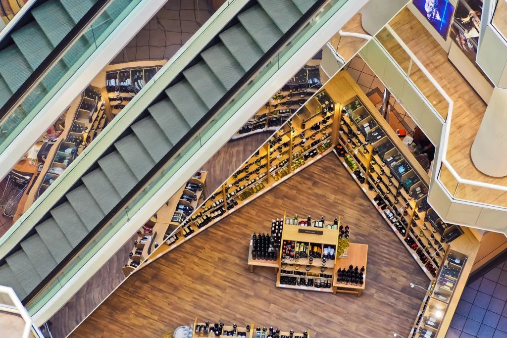 An aerial view of a shopping center from a company offering loss prevention solutions