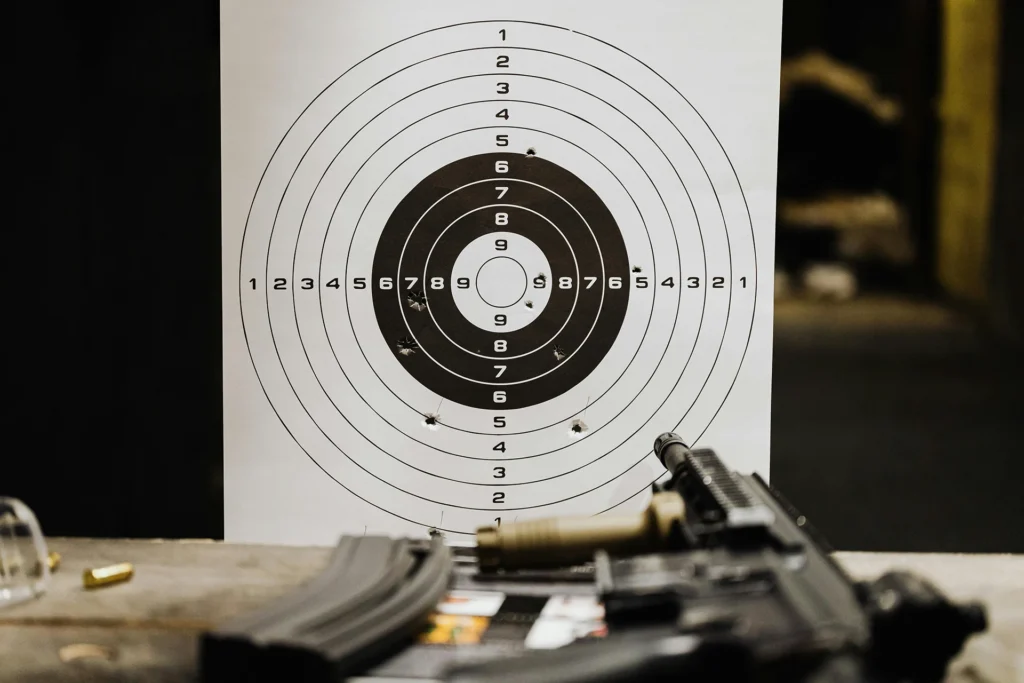 shooting-target A shooting target with holes from fired bullets