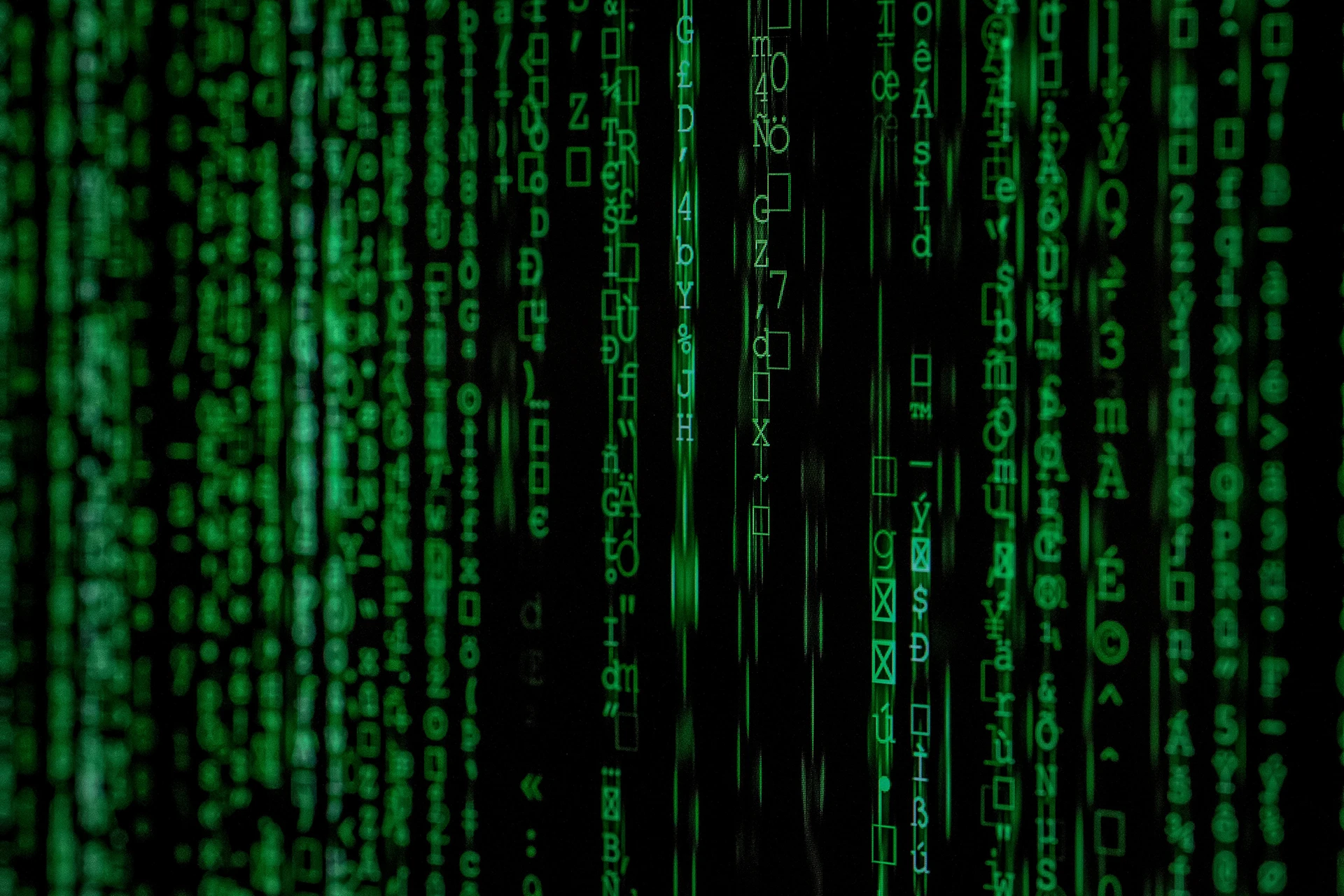 cyber-investigations Green characters on a black background, meant to symbolize data like the kind used in cyber investigations