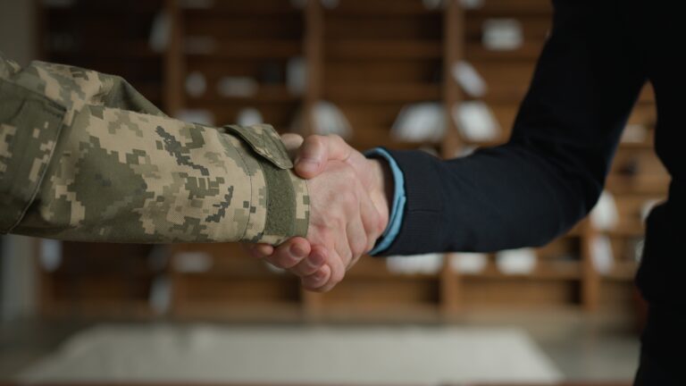 Two people shaking hands