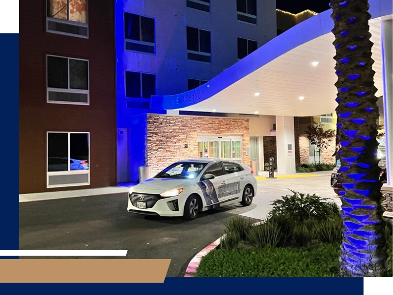 Car at hotel for event